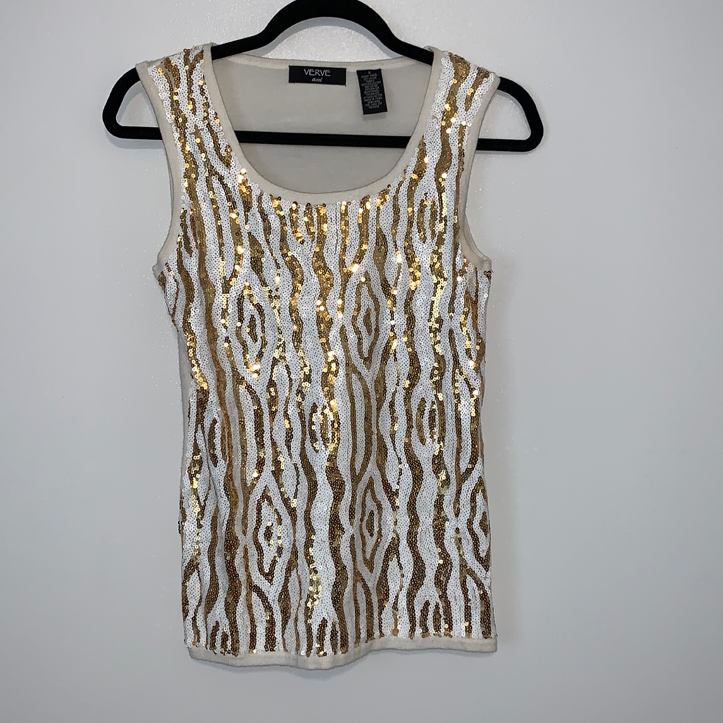 Verve Ami Sequin Tank Top Size Small